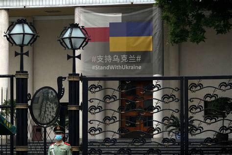 China asks embassies to avoid ‘propaganda’ in apparent reference to pro-Ukrainian displays